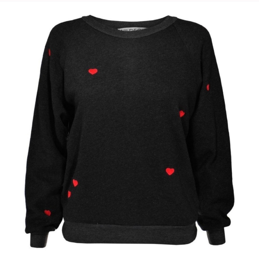 Wildfox Scattered Hearts Crewneck Sweater
